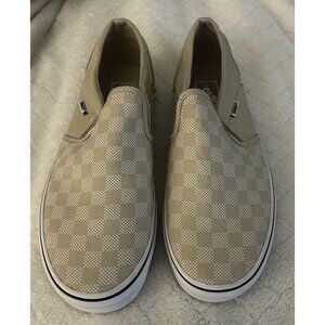 Vans Slip-On Checkerboard Beige Women’s Shoes Size 10